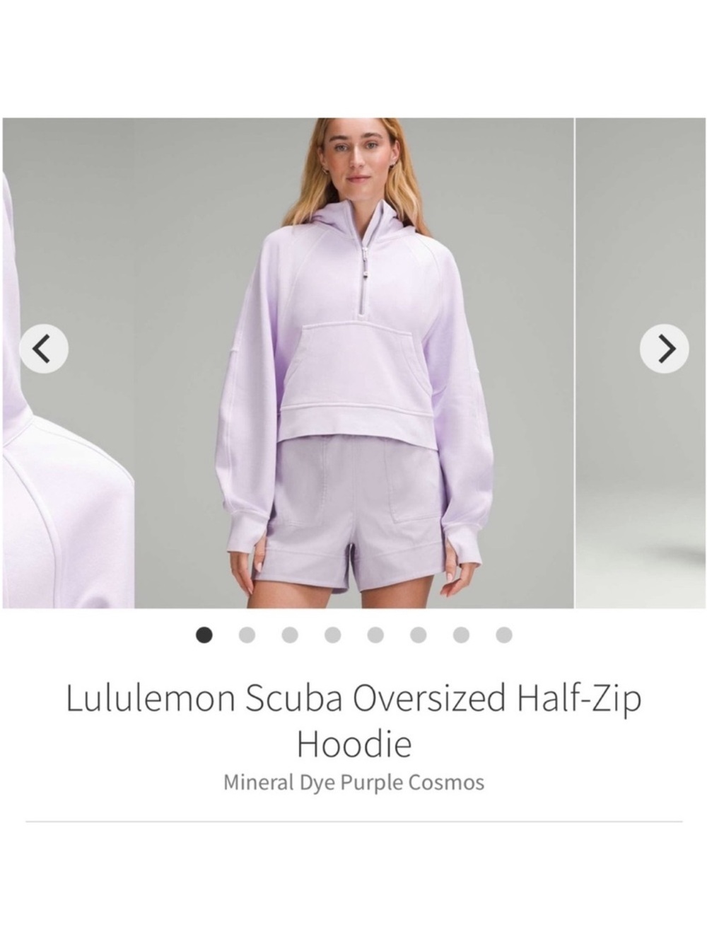 Lululemon Scuba Oversized Half-Zip Hoodie Mineral Dye Purple Cosmos Sz M/L